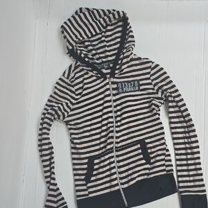 Striped Black and Cream Hoodie